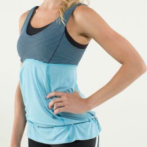 Lululemon Athletica Blue Fitted Ruched Tank Top